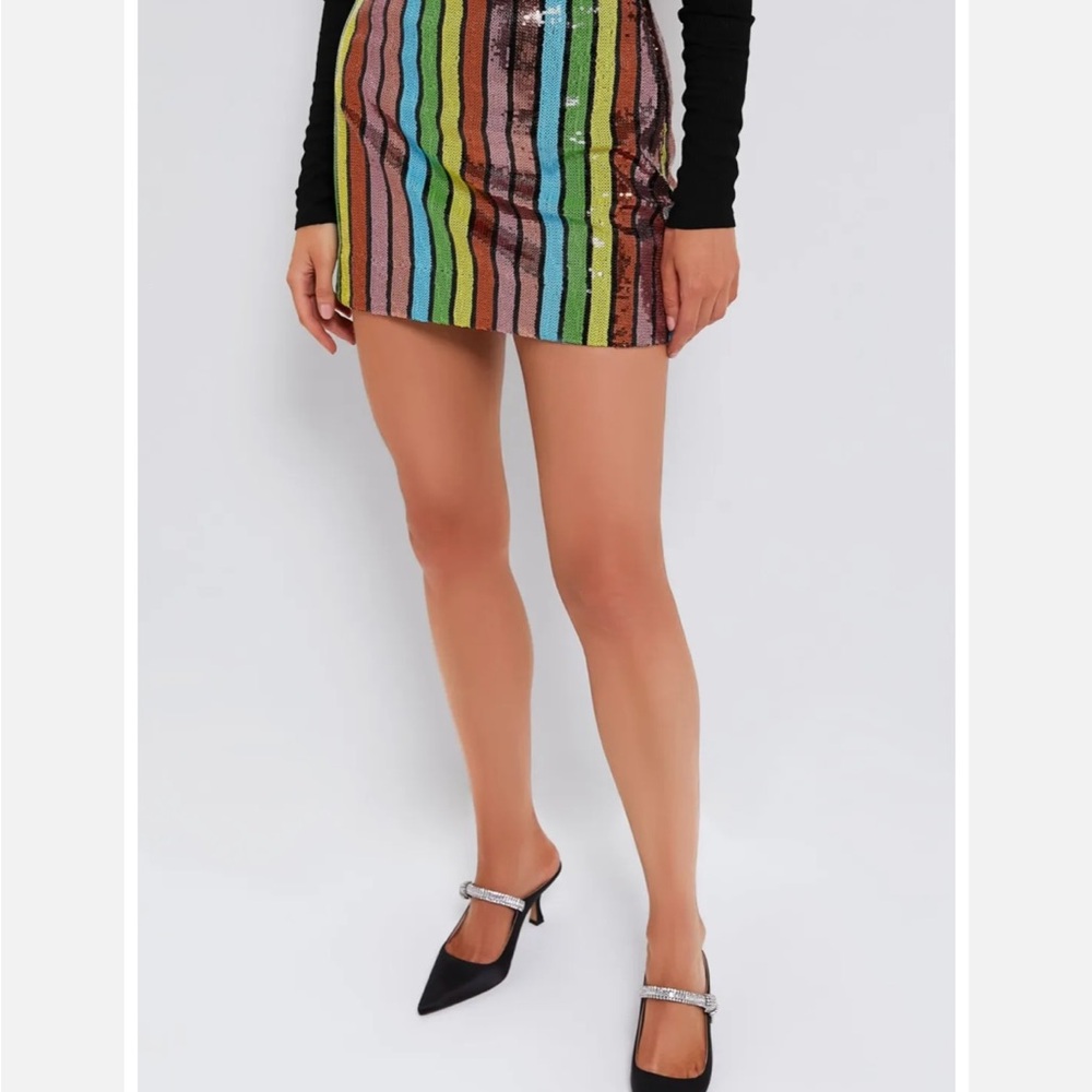 Pomander Place Vibrant Sequin Mini Skirt